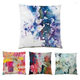 Pillow Gift Decoration Home Decor Soft Sofa Decorative Cases Polyester Linen 45x45 S Covers Velvet Painting Flower E0488