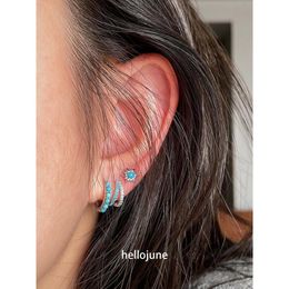 925 Silver Synthetic Small Ball Ear Ring Small Sun Earbone Screw Earnail