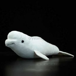 Movies TV Plush toy 40CM Length Lifelike White Whale Stuffed Toy Soft Real Life Ocean Animal Beluga Whales Plush Toys Gifts 240407