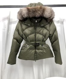 New Top Fashion Womens Fur Nylon Down Jacket Designer Lady Warm Hooded Snap Button Zip Closure Outwear Women Parka Winter Coat 144111859