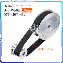 CPUs Gt2 Timing Belt Pulley 60teeth 20teeth 5mm/8mm Reduction 3:1/1:3 Belt Width 6mm 10mm for 3d Printer Accessories