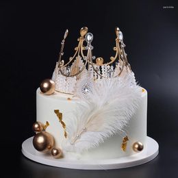 Baking Moulds 8-10 Inch Simulated Cake Model Feathers Crown Birthday Mold Plastic Samples Shooting Accessories Wedding Decoration