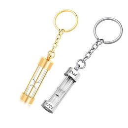 Keychains Lanyards Unisex Memory Hourglass Ashes Keychain Stainless Steel Necklace Urn Pendant Keyring Family Commemorative Keepsake Creation Jewelry Q240403