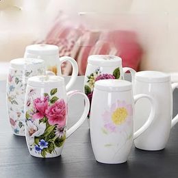 700ML bone china big coffee mug ceramic tumbler tea time large christmas cup gift porcelain enamel 240407