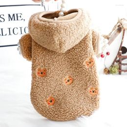 Dog Apparel Clothing Autumn And Winter Cat Lamb Plush Hooded Jacket Soft Simple Small Teddy Pet Costume Puppy Clothes