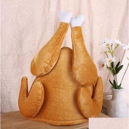 Party Hats P Roasted Turkey Decor Hat Cooked Chicken Bird Secret For Thanksgiving Costume Dress Up Cap Cpa4685 1101 Drop Delivery Home Dhdyr