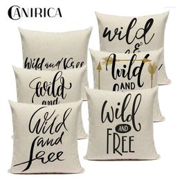 Pillow CANIRICA Wild&Free Decorative Pillows S Home Decor Covers 45x45cm Linen Kussenhoes Spring Decoration