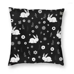 Pillow Easter With Flowers Cover 40x40cm Home Decorative Print Throw Case For Living Room Two Side