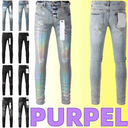 Motorcycle Trendy Ksubi Am Jeans Purple Jeans Mens Designer Denim Skinny Colors Streetwear Hippop Sticker Embr Religion Pants Brand Stack JeansDYBM