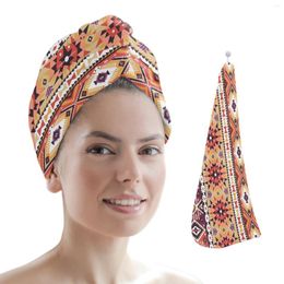 Towel Triangle Tribal Style Art Microfiber Hair Bath Towels For Adults Home Bathroom Turban Drying