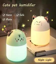 H100 small Air humidifier Cute Pet Aromatherapy Diffuser With Night Light Nebulizer Mist Maker For Home Essential Oil Diffuser266V3892766