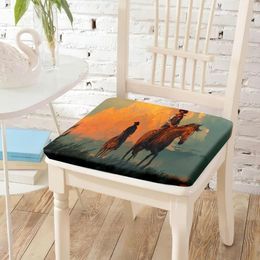 Pillow Cowboy Horse Cloud Print Chair Square S Soft Durable Removable Washable Coat Chairs Pad Wheelchair Home Decor