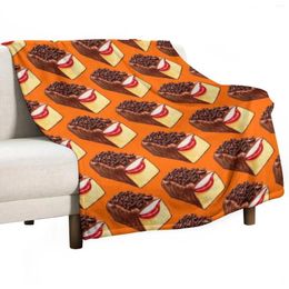 Blankets Gansito - Orange Throw Blanket Soft Plush Plaid Large