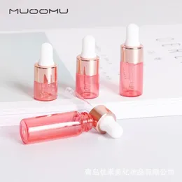 Storage Bottles 10PCS 1ml 2ml 3ml 5ml Pink Glass Sample Dropper Bottle Refillable Empty Mini Essential Oil Containers Reagent Pipettes