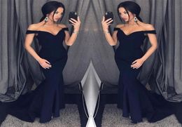 Newest Black V neck Mermaid Prom Dresses Satin Formal Evening Gowns Vestido De Noche Special Occasion Prom Dresses7817660