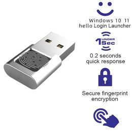 Scanners USB Fingerprint Reader for Windows 10 /11Hello For Laptop PC Biometric Scanner Padlock PasswordFree Login Signin Unlock Module