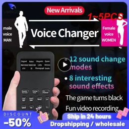 Microphones 1~5PCS Voice Modes Changer Live Streaming Sound Changes Microphone Mini Portable Voice Modulator For Phone PC Tablet Laptop 2023