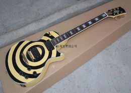 New GLP Zakk Wylde Guitar Yellow Black Circle 6 Strings Electric Guitar Factory 278926266