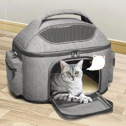 Cat Carriers Dog Universal Carrier For Stylish Breathable Bag Cats Pull Rod With Basket Stereo Comfort Transport Crate