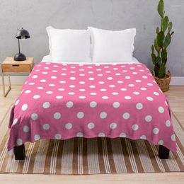 Blankets Pink And White Polka Dots Pattern Throw Blanket Custom Sofas