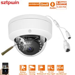 Cameras 5MP Metal Fixed Dome POE IP ONVIF H.265 Audio CCTV Camera 4mp FaceDetection Vandalproof IP66 Outdoor Security Video System XMEYE