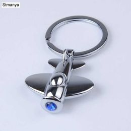 Keychains Lanyards Good quality metal Mini fighter Pendant Bag Accessories Rhinestones aircraft Car Keychain New Key Chain K1732 Q240403