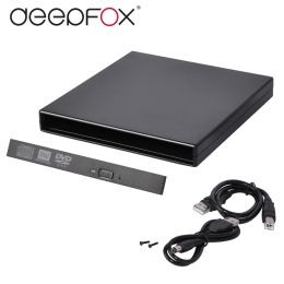 Cases 12.7mm Usb 2.0 External Dvd/cdrom Case for Laptop Desktop Pc Optical Disc Drive Sata to Sata External Dvd Enclosure