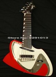 Custom J BACKLUND DESIGN JBD 100 Shaped Metallic Red White Top Electric Guitar Chrome Pickguard Locking Tuners1374888