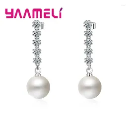 Stud Earrings High Quality Elegantment Syle Pearl Design 925 Sterling Silver Earring For Charming Woman Girls Favorite Anniversary Gift