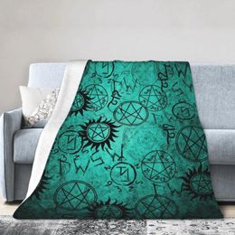 Blankets Supernatural Teal Blanket Soft Warm Flannel Throw Bedding For Bed Living Room Picnic Travel Home Sofa