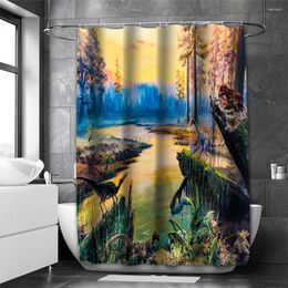 Shower Curtains Scenic Waterfall Bathing Curtain Bathroom Waterproof With 12 Hooks Home Deco Free Ship
