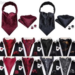 Neck Ties Wedding Red Paisley Silk Cravat Tie For Men Exquisite Jacquard High Quality Ascoat Kerchief Cufflinks Sets Gifts Barry.Wang 0001 240407