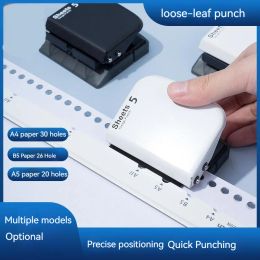 Punch Multifunctional A4 Paper 30 Hole Student Punching Machine B5 26 Hole A5 20 Hole Binding Clip Fast Punching Machine Stationery