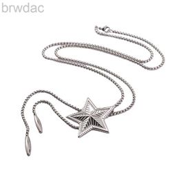 Bolo Ties Blingbling Star Bolo Tie Pendant Lariat Necklace Clavicle Chain Gifts for Girls 240407