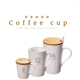 Mugs Makeup Gift Mug Creative Milk Glass Customised Ceramic Wholesale Coffee With Lid Spoon 301-400ml Bag Cup Set