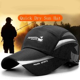 Ball Caps Waterproof and Quick Drying Mens Baseball Hat Outdoor Golf Fishing Sun Summer Adjustable Sports Running Q240403