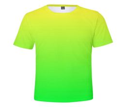 Men039s TShirts Neon TShirt MenWomen Summer Green T Shirt BoyGirl Solid Colour Tops Rainbow Streetwear Tee Colourful 3D Pri1346770