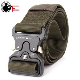 Belts T-type military equipment military belt heavy US soldier combat tactical belt buckle mens sturdy nylon beltC240407