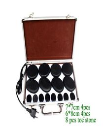 Healthy Life 16pcs set Massage stones massage lava Natural stone set spa rock basalt stone with heater box5484179