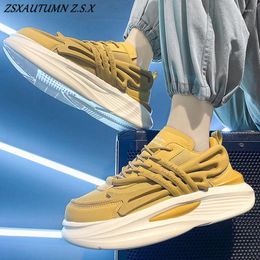 Casual Shoes Fashion Men Chunky Hip Hop Sneakers Platform Sports Breathable Trend Increase Height Male Vulcanized Running