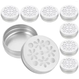 Dog Collars 10 Pcs Hollow Threaded Aluminium Box Essential Oil Aluminium Diffuser Indoor Decor Aroma Holder Work Round Container Lid