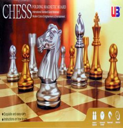 Gold Silver Magnetic Chess Handmade Folding Chessboard Exquisite And Easy Carry Family Chess Set5511963