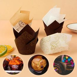 Baking Moulds 50pcs Tulip Muffin Cupcake Wrapper Spaper Style Cup Paper Oilproof Cake Bakeware Tools Kitchen DIY Cooking Accessories