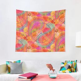 Tapestries Hippie Chic Flowers Peace Tapestry Room Decoration Korean Style Aesthetic Decor Wall