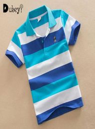 Plus Size Striped Polo Turndown Collar Tshirt Cotton Casual Shirts for Teenage Kids Teen Boys Girls School Clothing 015 Years 22590320