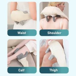 Full Body Massager Neck Electric health care Shoulder Kneading 3D Massage Pillow Cervical Back Muscle Relaxing Shawl 240408