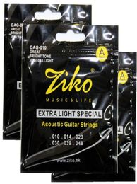 ZIKO 010048 Acoustic Guitar strings DAG010 guitar parts musical instruments guitar Accessories 3sets2256339