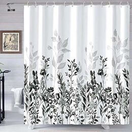 Shower Curtains Thickened Waffle Polyester Waterproof Plain Colour Curtain For Bathroom Without Punching