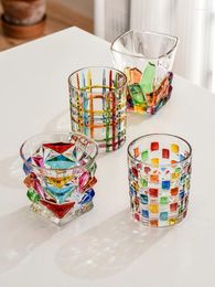 Wine Glasses Drop Creative Hand Painted Drinkware Sets Glass Cup Couples Water Juice Milk Coffee Whiskey Nordic