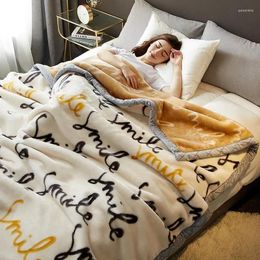 Blankets High Quality Printed Warm Winter Raschel For Beds Super Soft Comfortable Warmth Double Blanket Skin Friendly Comforter